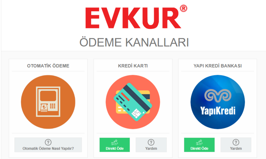 Evkur borç ödeme ve sorgulama